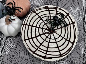 No Bake Spiderweb Cheesecake